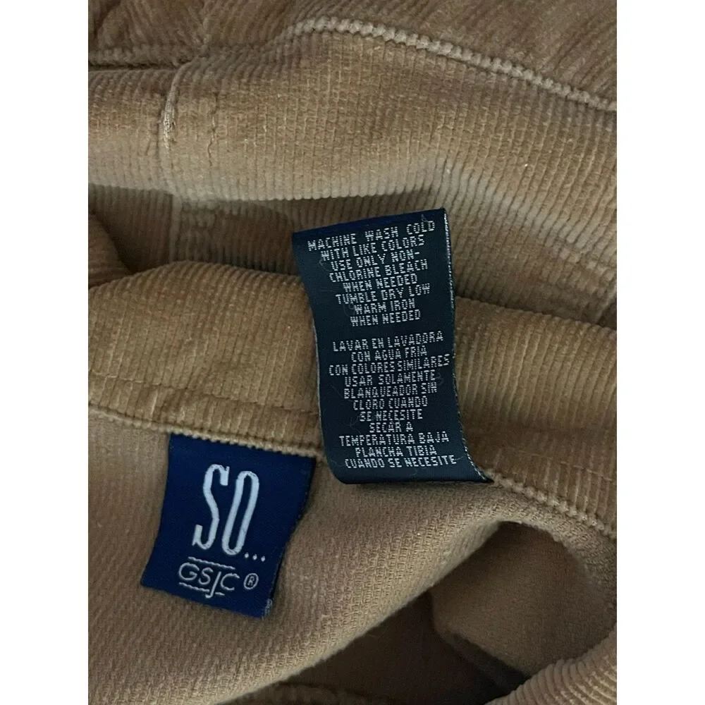 SO GSJC Women's Tan Corduroy Trucker Jacket